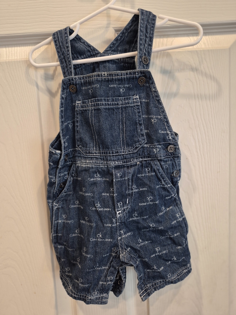 3/30 Calvin Klein Kids Blue Denim Short Overalls